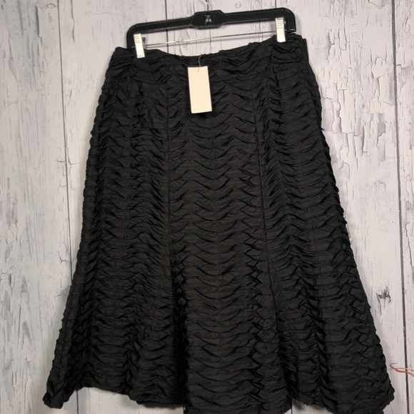 Liz Jordan Black Lined Textured Skirt Sz 12 NWT - Picture 6 of 8
